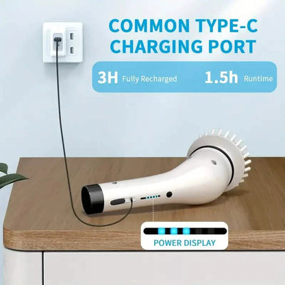 Cordless Power Spinning Cleaner Brush - 8 Replaceable Brush Heads DailySale