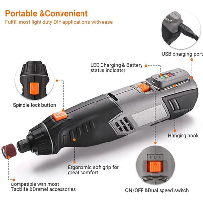 Cordless Rotary Tool 4V Power Portable Size with Versatile Accessories DailySale