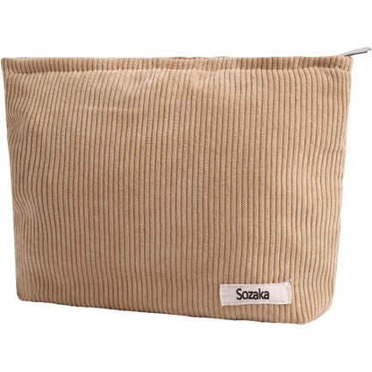 Corduroy Travel Makeup Bag, Large Capacity Travel Wash Bag DailySale