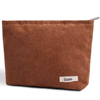 Corduroy Travel Makeup Bag, Large Capacity Travel Wash Bag DailySale