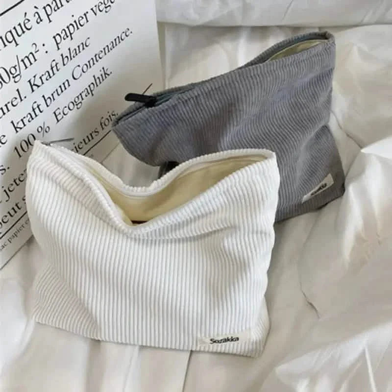 Corduroy Travel Makeup Bag, Large Capacity Travel Wash Bag DailySale