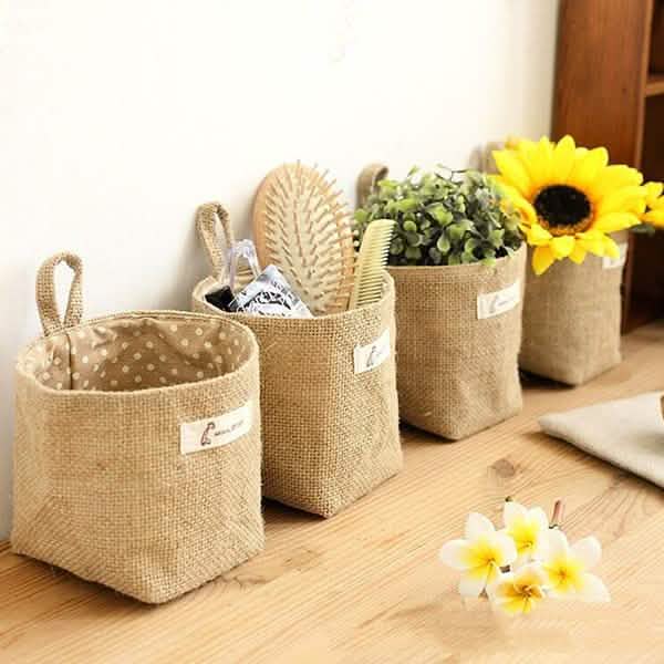 Cotton Linen Hanging Bag Home Gadget Storage Organizer DailySale