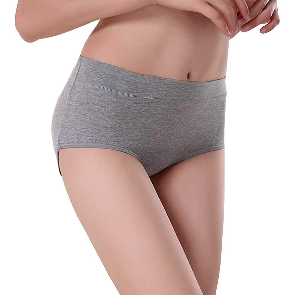 5-Pack: Cotton Mid Waist No Muffin Top Full Coverage Brief Ladies Underwear DailySale