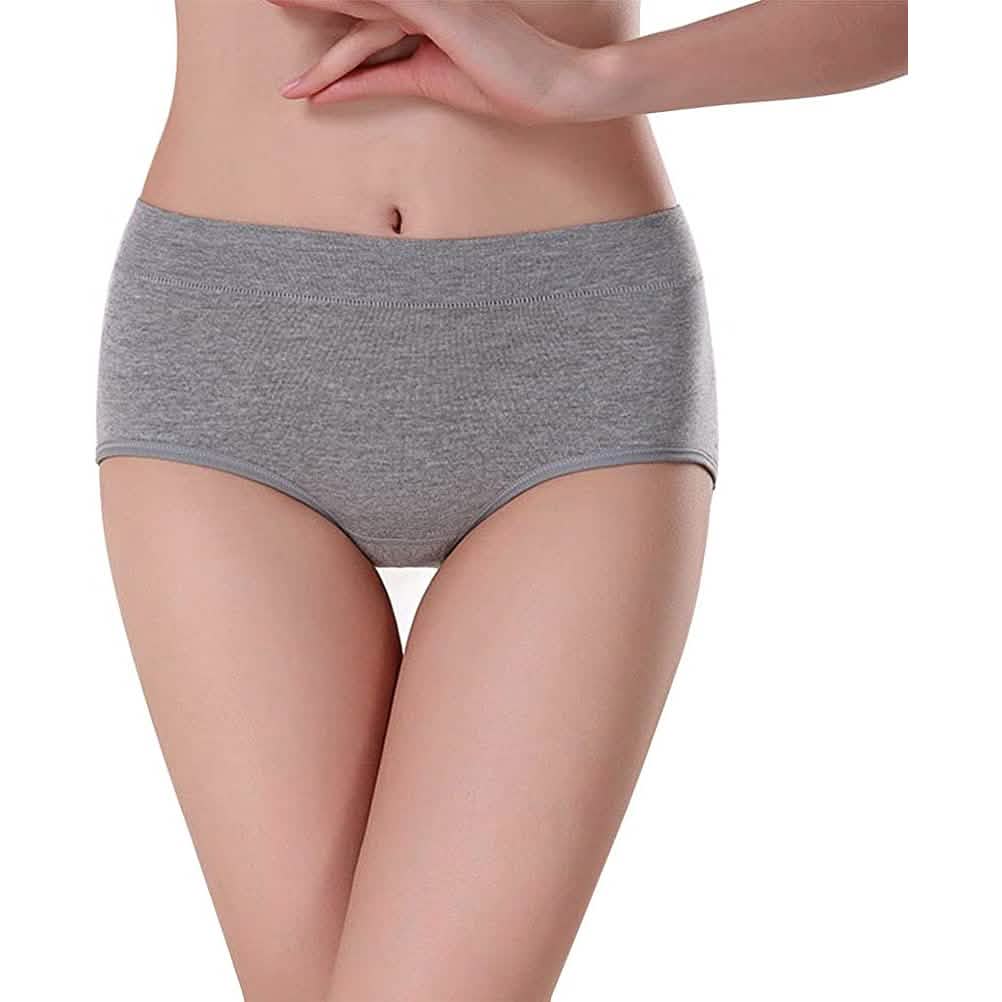 5-Pack: Cotton Mid Waist No Muffin Top Full Coverage Brief Ladies Underwear DailySale