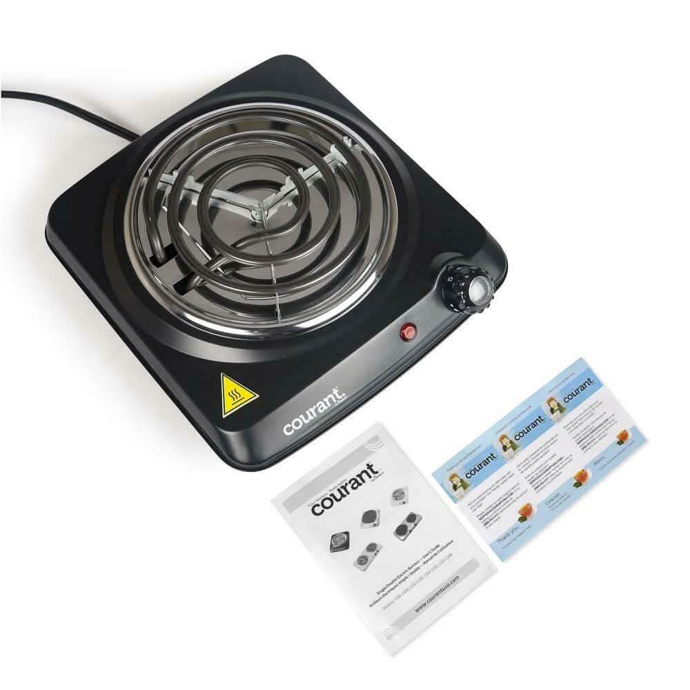 Courant 1000 Watts Electric Single Burner, Black DailySale