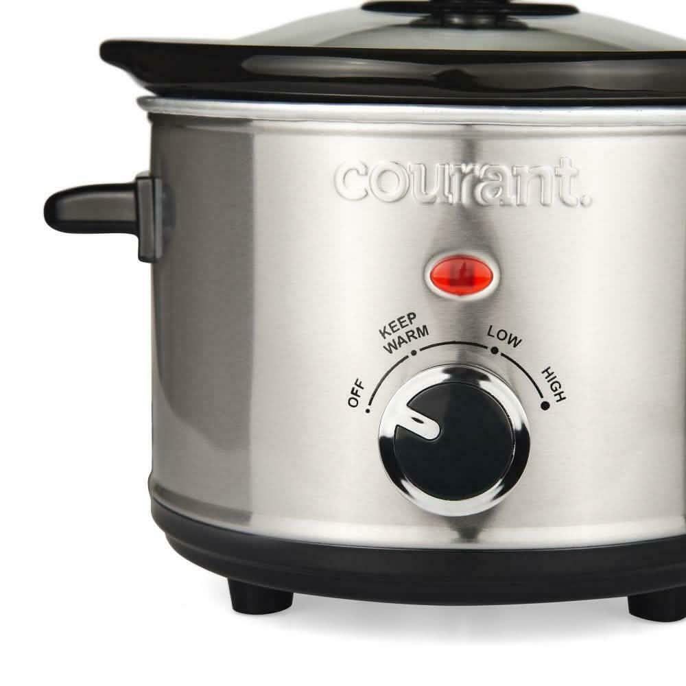Courant 1.5 Quart Slow Cooker, Stainless Steel DailySale