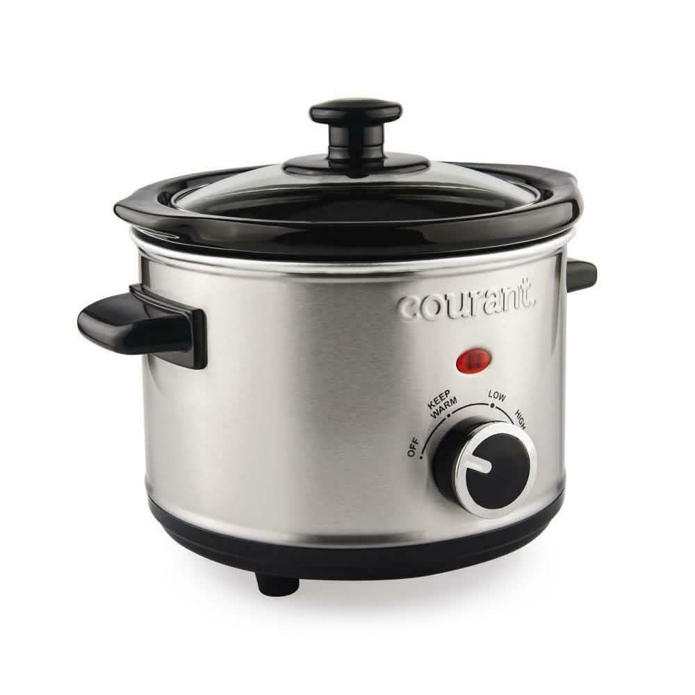 Courant 1.5 Quart Slow Cooker, Stainless Steel DailySale