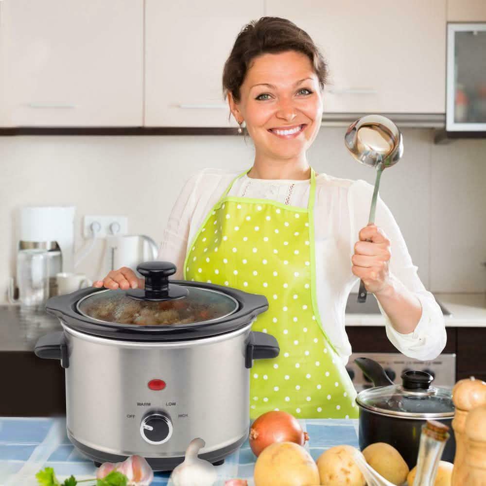 Courant 1.5 Quart Slow Cooker, Stainless Steel DailySale
