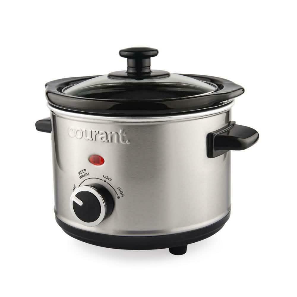 Courant 1.5 Quart Slow Cooker, Stainless Steel DailySale