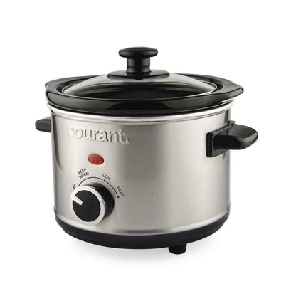 Courant 1.5 Quart Slow Cooker, Stainless Steel DailySale