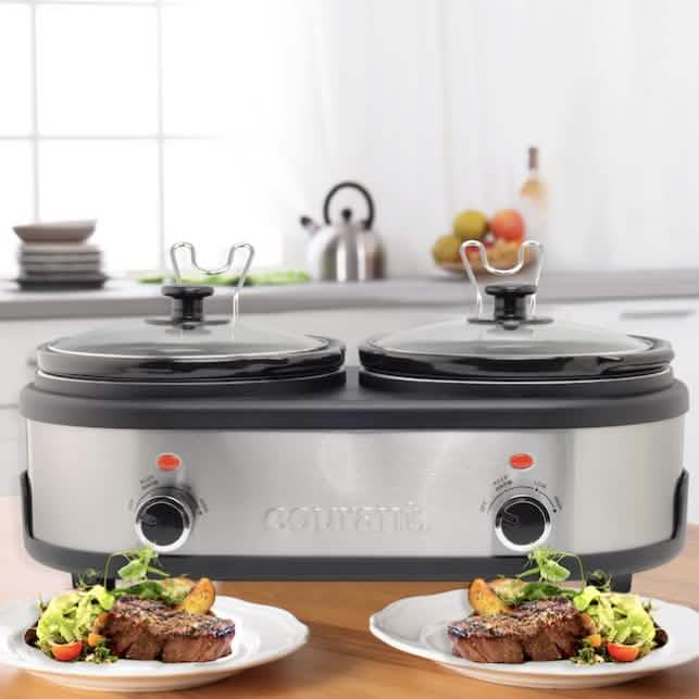 Courant 2.5 QT Double Slow Cooker - Stainless Steel DailySale