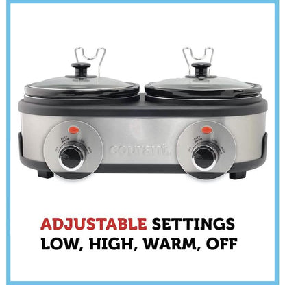 Courant 2.5 QT Double Slow Cooker - Stainless Steel DailySale