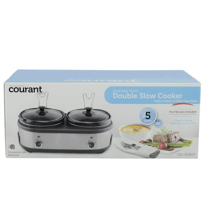 Courant 2.5 QT Double Slow Cooker - Stainless Steel DailySale