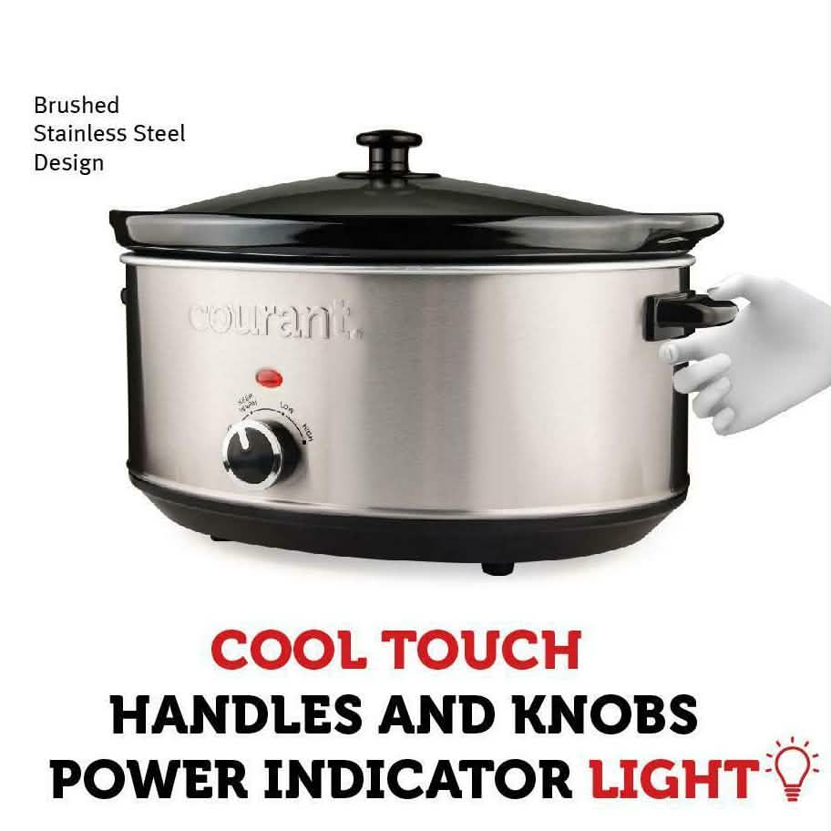 Courant 7.0 Quart Oval Stainless Steel Slow Cooker DailySale