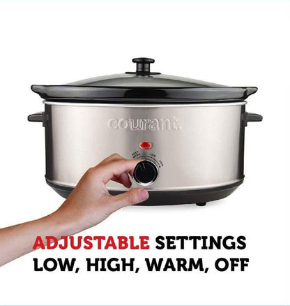 Courant 7.0 Quart Stainless Steel Oval Slow Cooker DailySale
