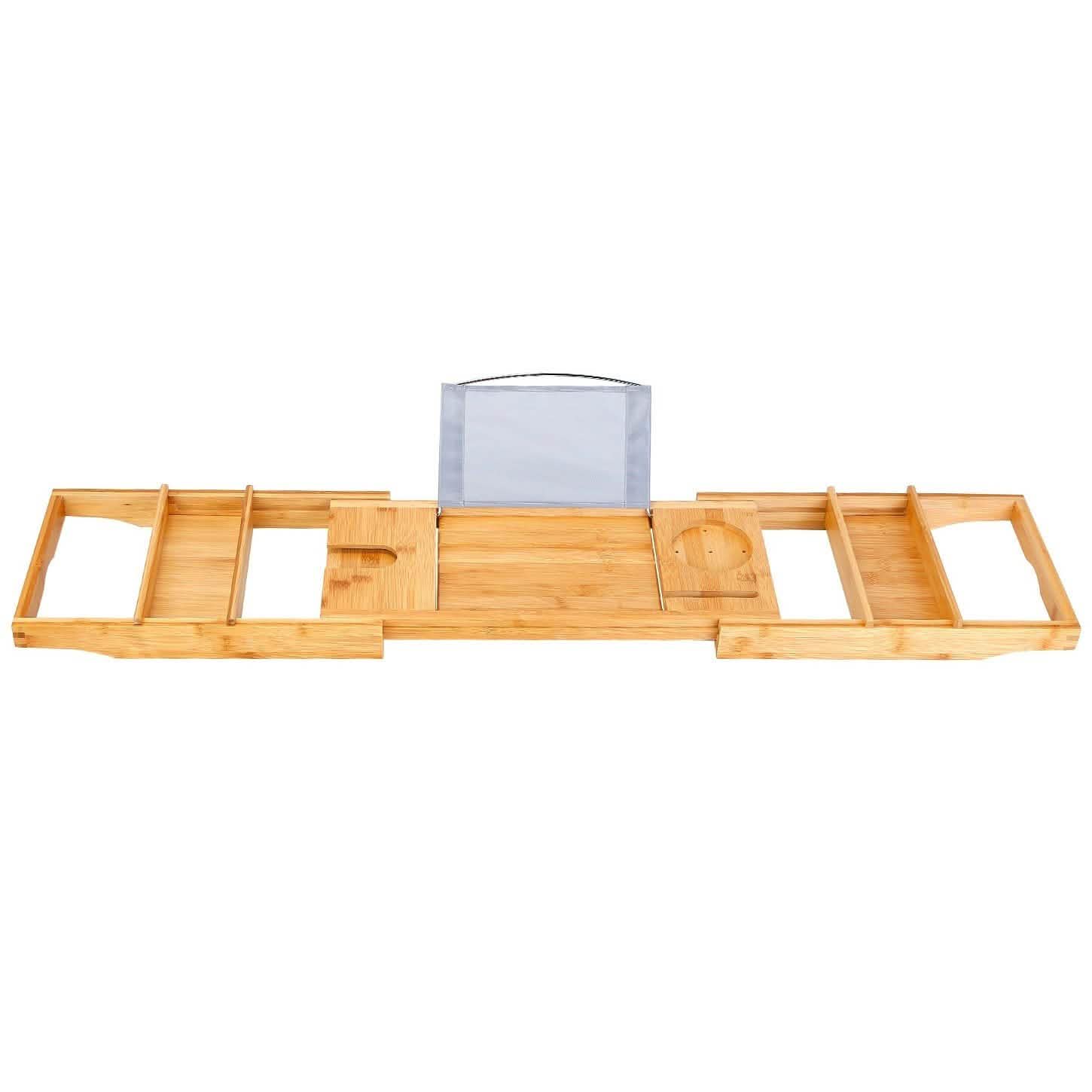 Crafted Bamboo Bath Tray Table Extendable Reading Rack DailySale