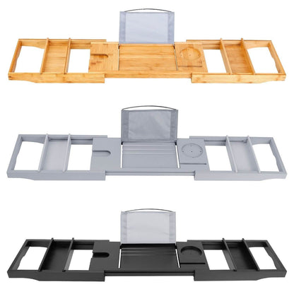 Crafted Bamboo Bath Tray Table Extendable Reading Rack DailySale