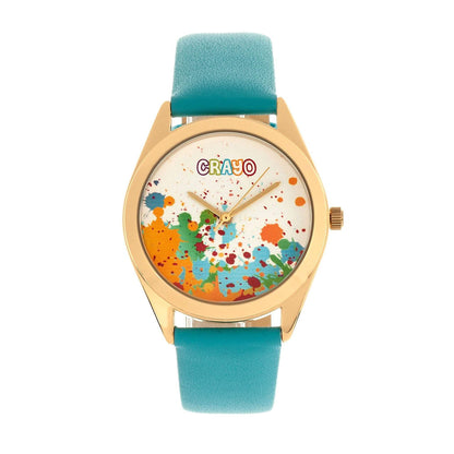 Crayo Graffiti Multicolor Dial Powder Leather Watch DailySale