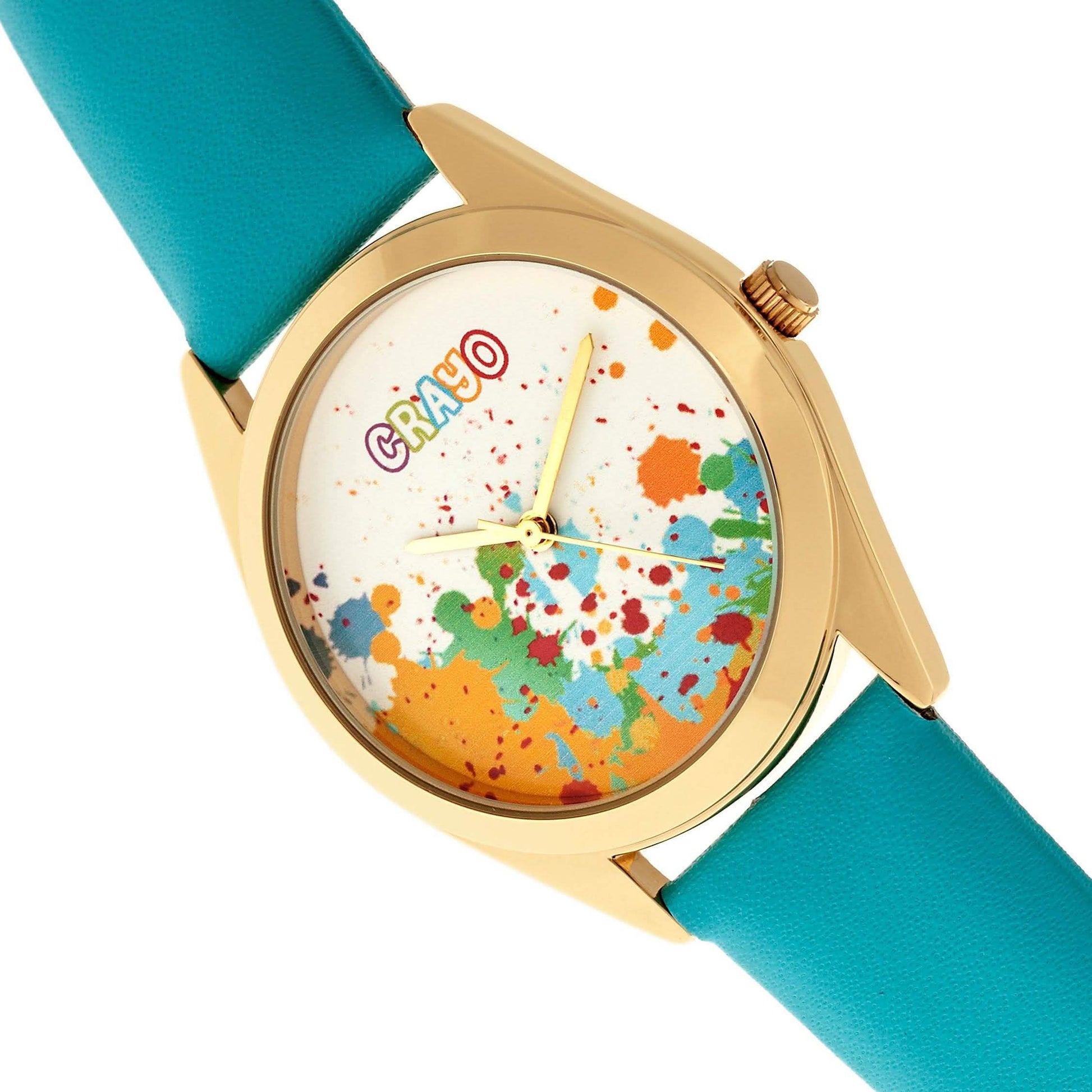 Crayo Graffiti Multicolor Dial Powder Leather Watch DailySale