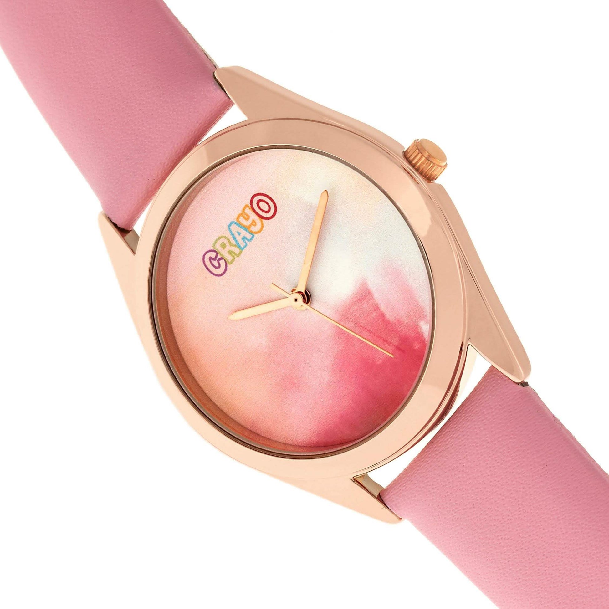 Crayo Graffiti Multicolor Dial Powder Leather Watch DailySale