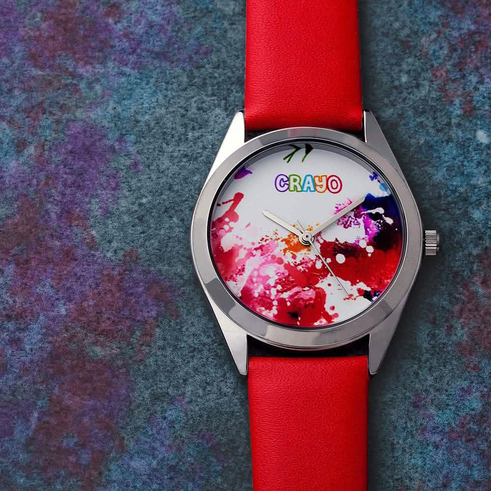 Crayo Graffiti Multicolor Dial Powder Leather Watch DailySale