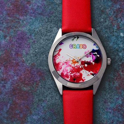 Crayo Graffiti Multicolor Dial Powder Leather Watch DailySale
