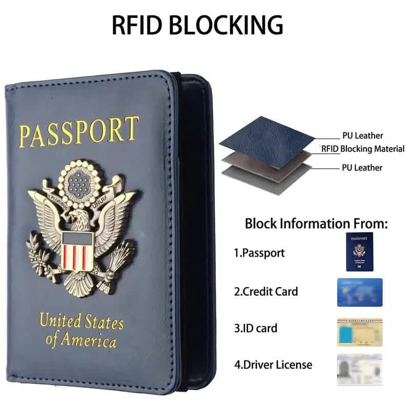 Creative Passport Holder Cover With 3D Metal Badge DailySale