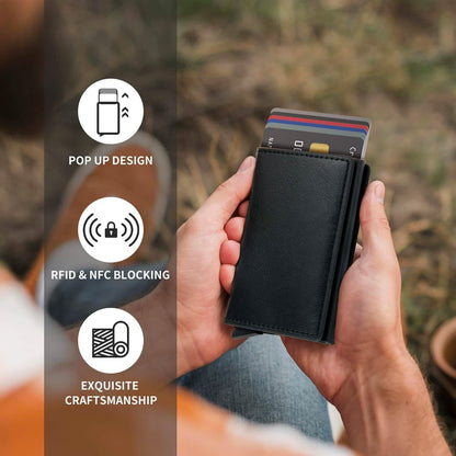 Credit Card Holder RFID Blocking Genuine Leather Vintage Aluminum Business Wallet DailySale