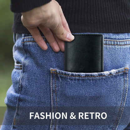 Credit Card Holder RFID Blocking Genuine Leather Vintage Aluminum Business Wallet DailySale