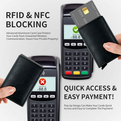 Credit Card Holder RFID Blocking Genuine Leather Vintage Aluminum Business Wallet DailySale