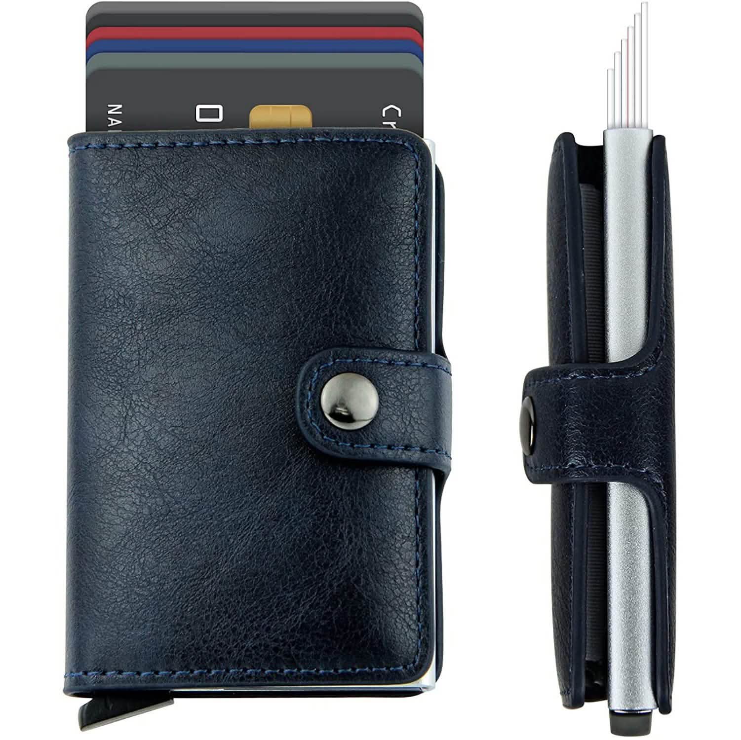 Credit Card Holder RFID Blocking Genuine Leather Vintage Aluminum Business Wallet DailySale