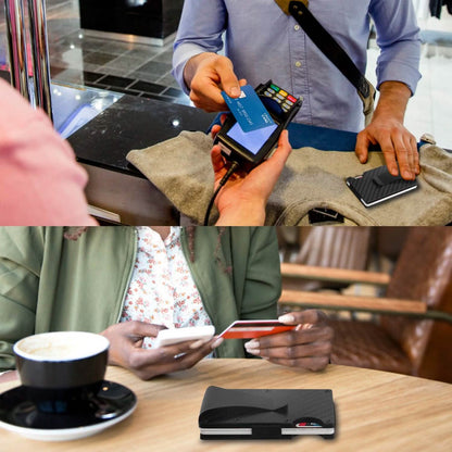 Credit Card Holder with Cash Clip Carbon Fiber RFID Blocking Scan for Men DailySale