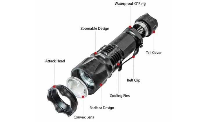 CREE XML T6 2000 Lumen Zoomable 3 Mode Focus LED Waterproof Flashlight DailySale
