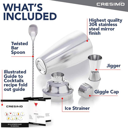 Cresimo 24 Ounce Cocktail Shaker Bar Set DailySale