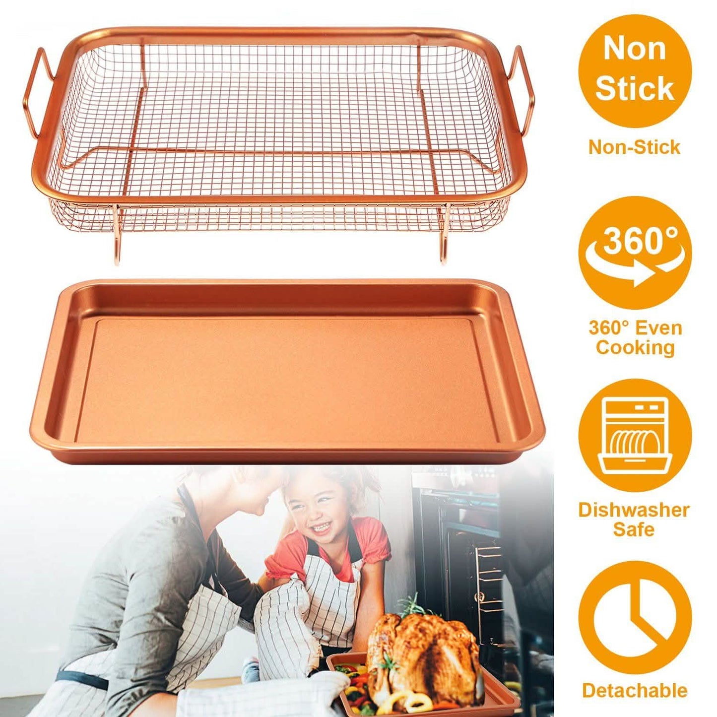 Crispy Tray Set Non Stick Grill Basket DailySale