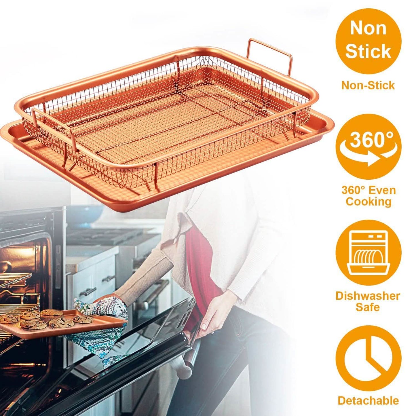Crispy Tray Set Non Stick Grill Basket DailySale