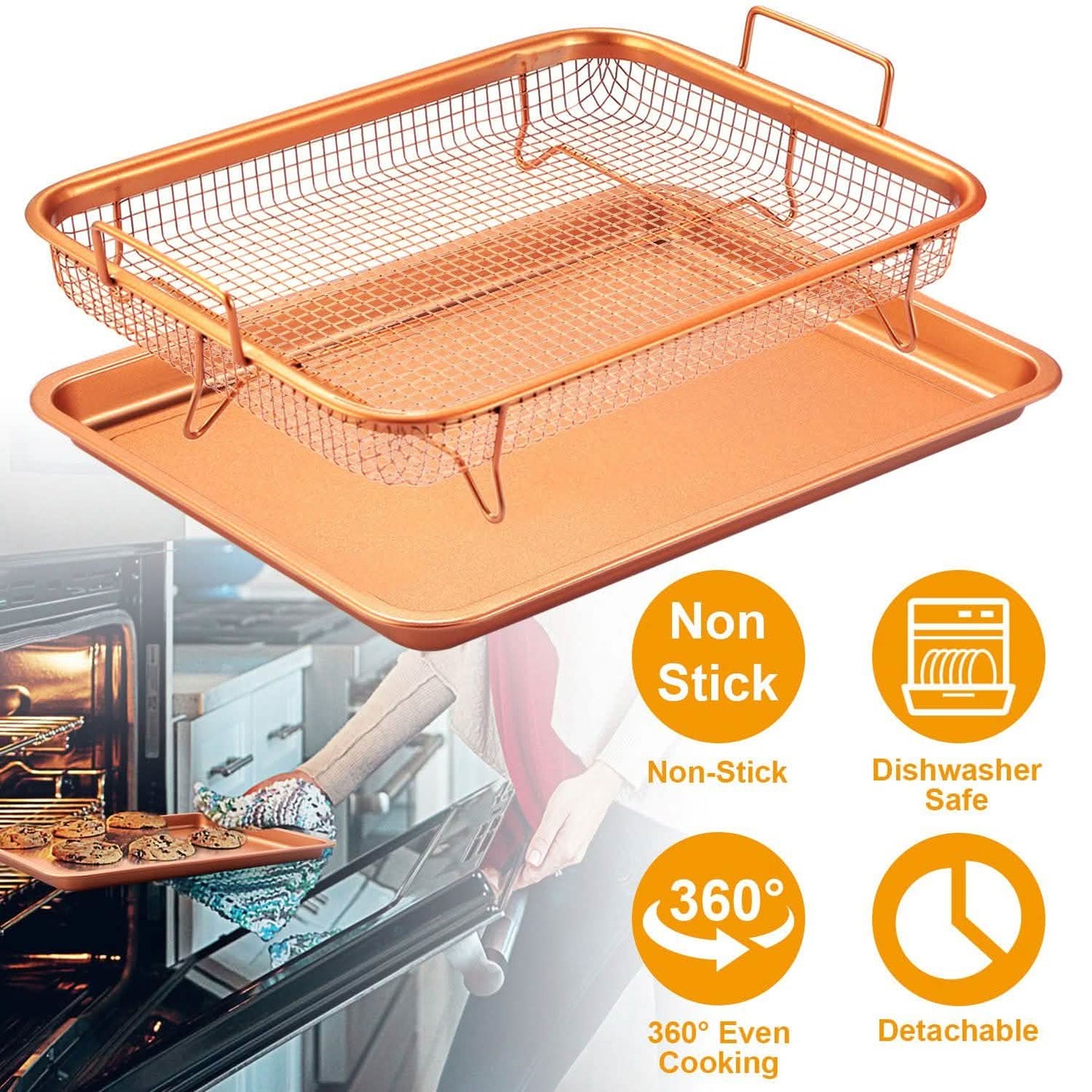 Crispy Tray Set Non Stick Grill Basket DailySale