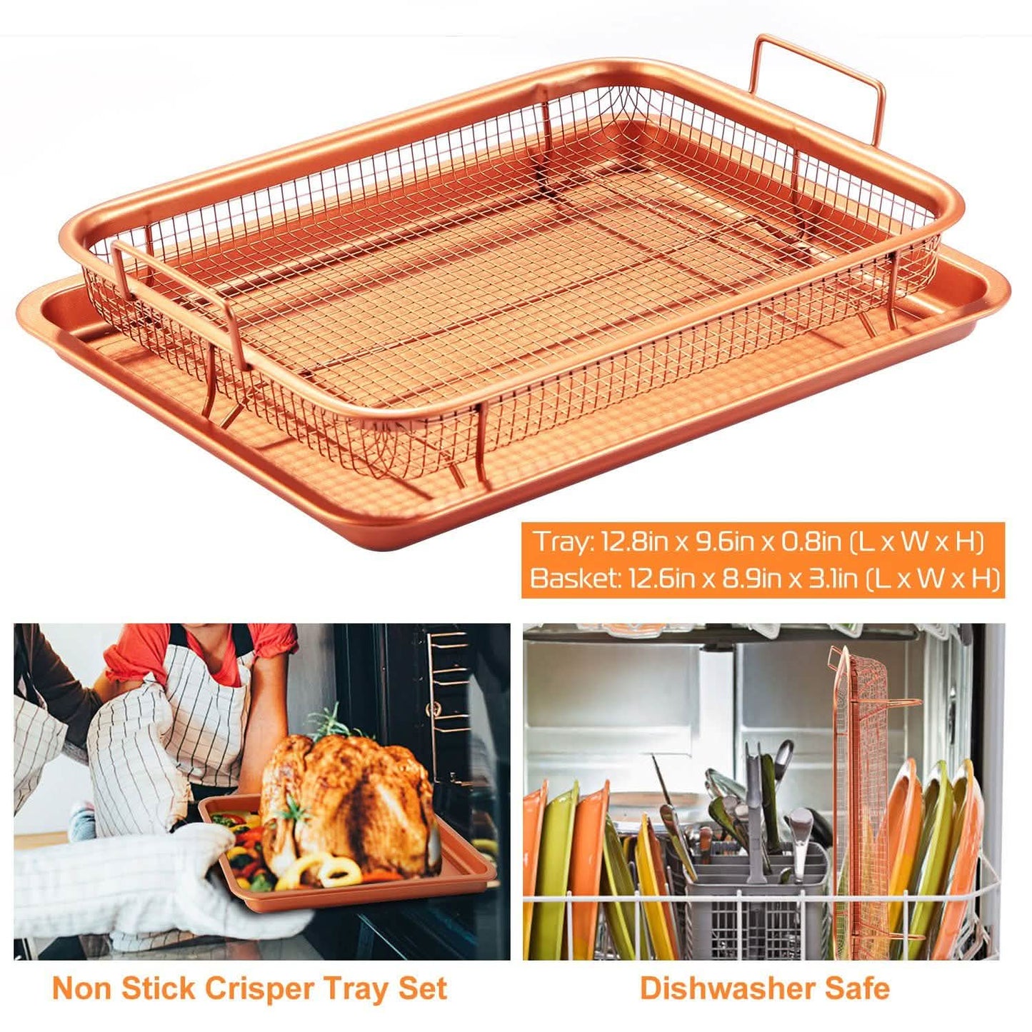 Crispy Tray Set Non Stick Grill Basket DailySale