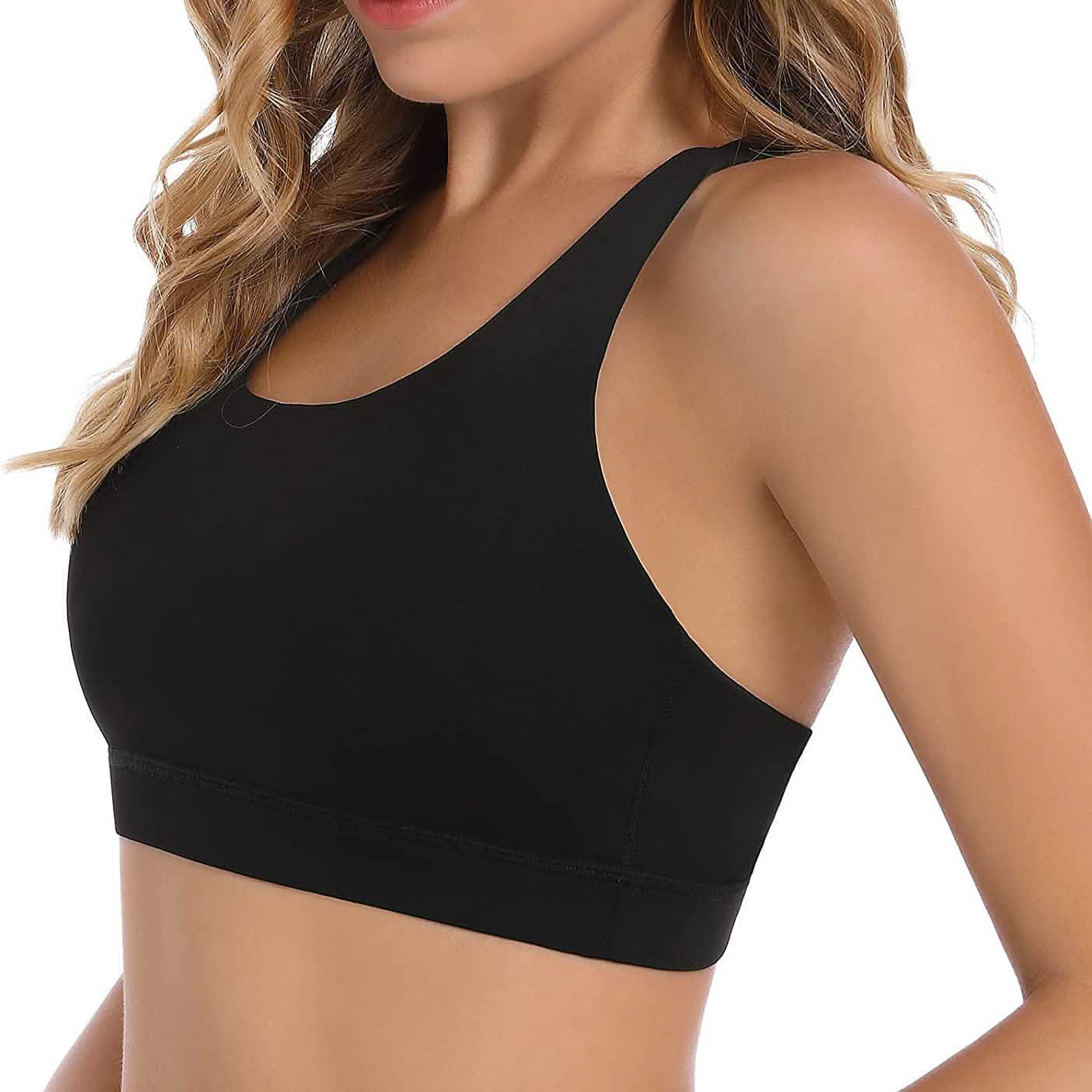 Criss-Cross Back Padded Strappy Sports Bras Medium Support Yoga Bra with Removable Cups DailySale