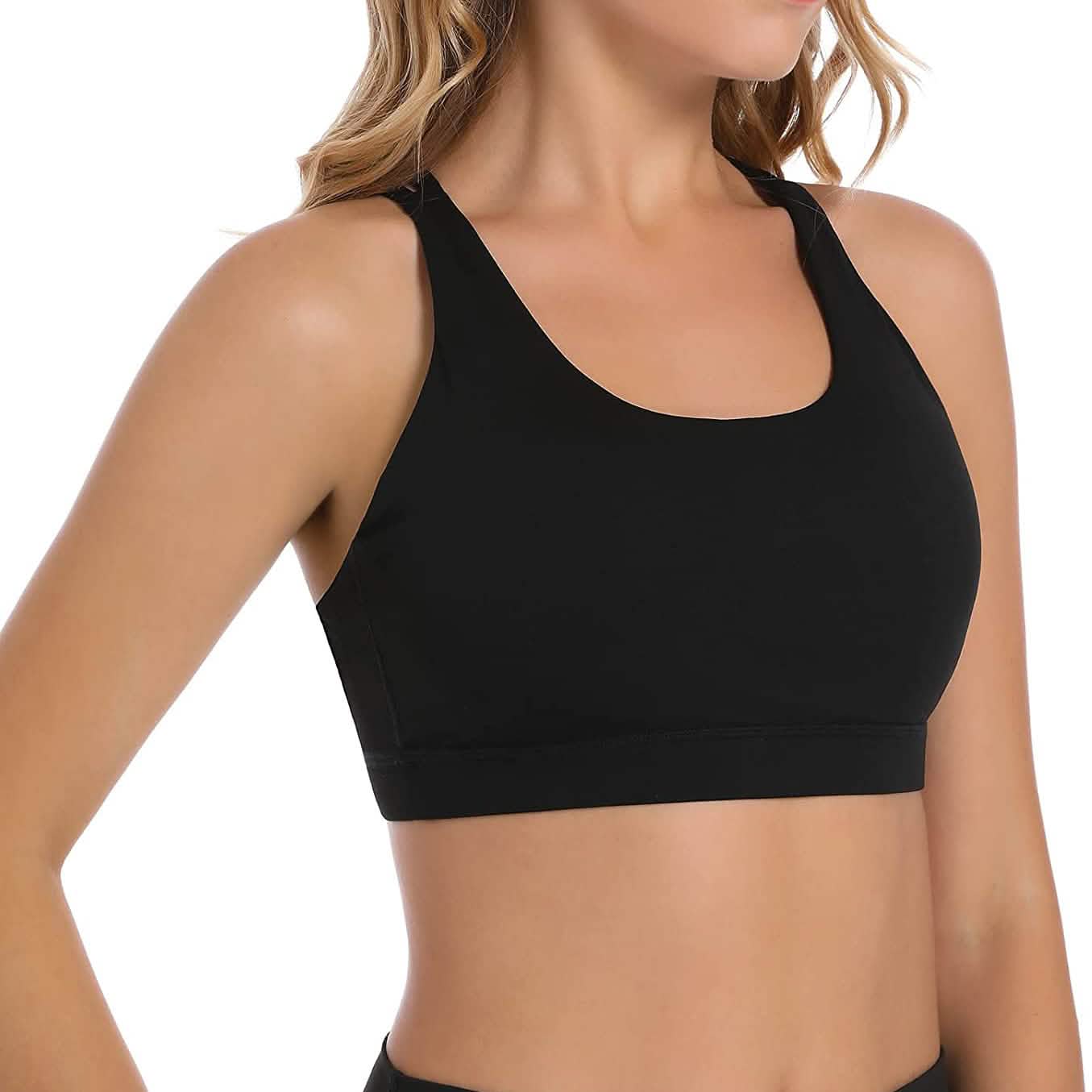 Criss-Cross Back Padded Strappy Sports Bras Medium Support Yoga Bra with Removable Cups DailySale