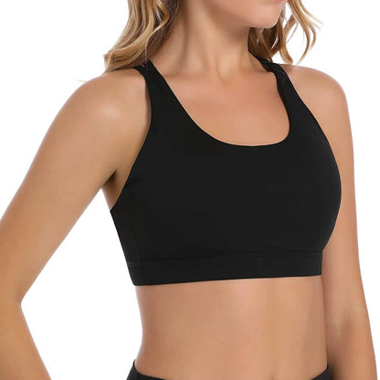 Criss-Cross Back Padded Strappy Sports Bras Medium Support Yoga Bra with Removable Cups DailySale
