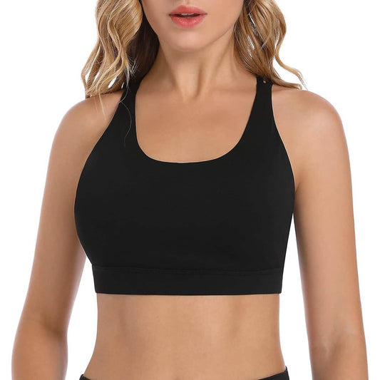 Criss-Cross Back Padded Strappy Sports Bras Medium Support Yoga Bra with Removable Cups DailySale