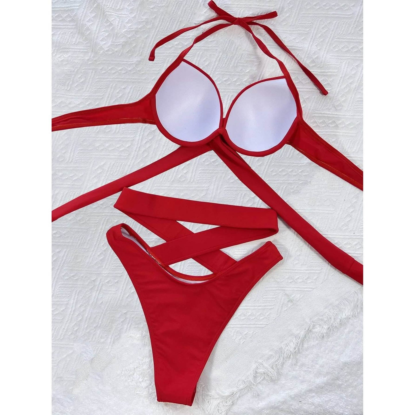 Criss Cross Wrap Push Up Bikini Swimsuit DailySale