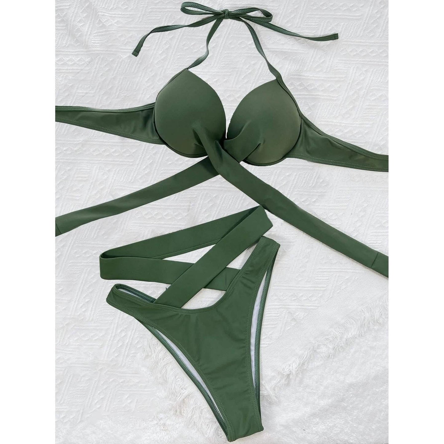 Criss Cross Wrap Push Up Bikini Swimsuit DailySale