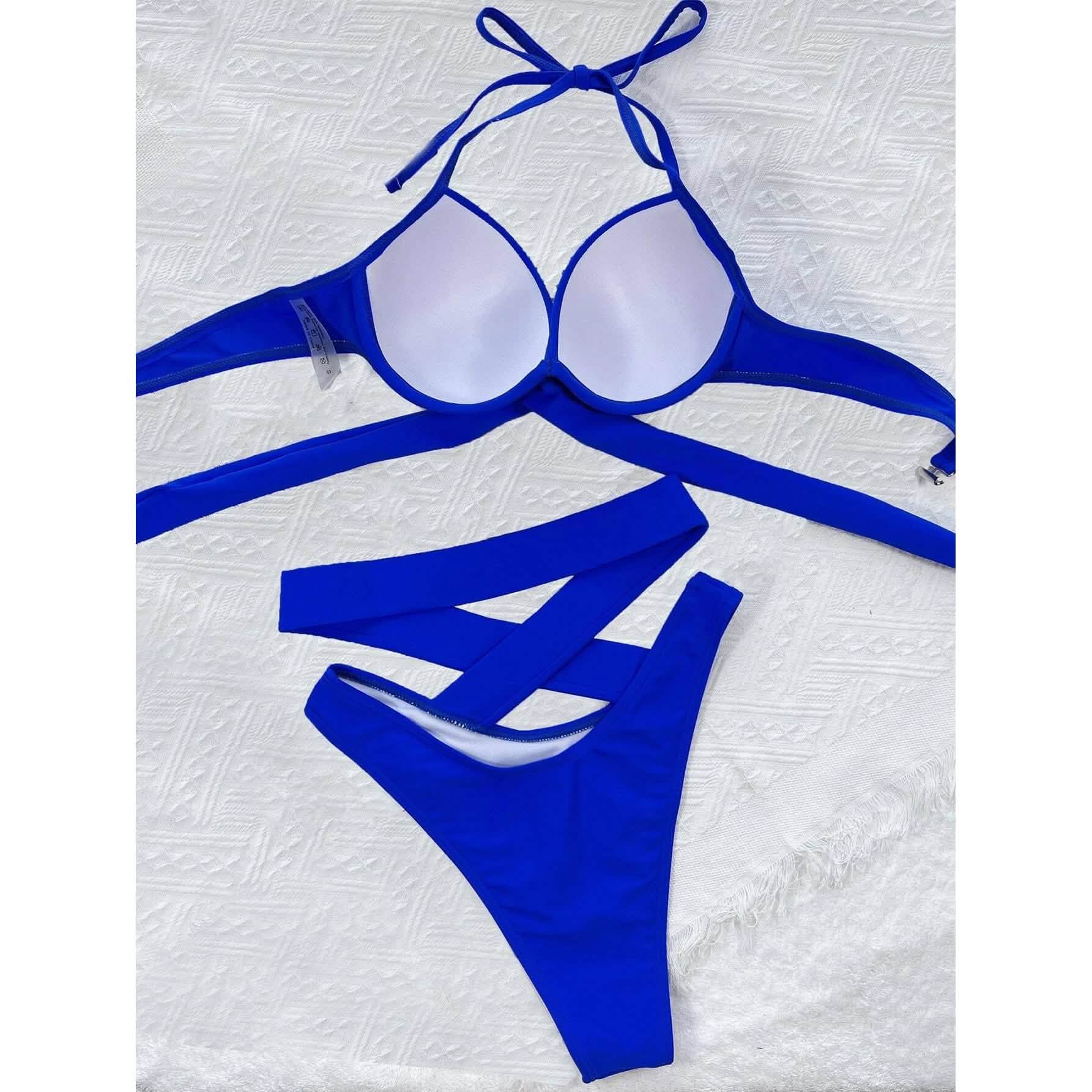 Criss Cross Wrap Push Up Bikini Swimsuit DailySale
