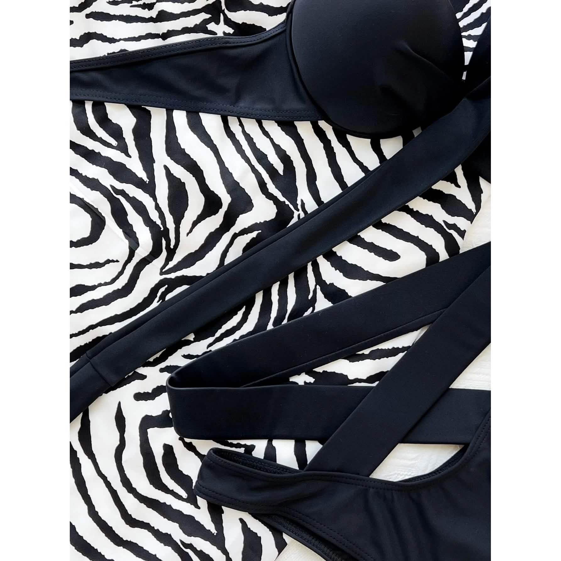 Criss Cross Wrap Push Up Bikini Swimsuit DailySale