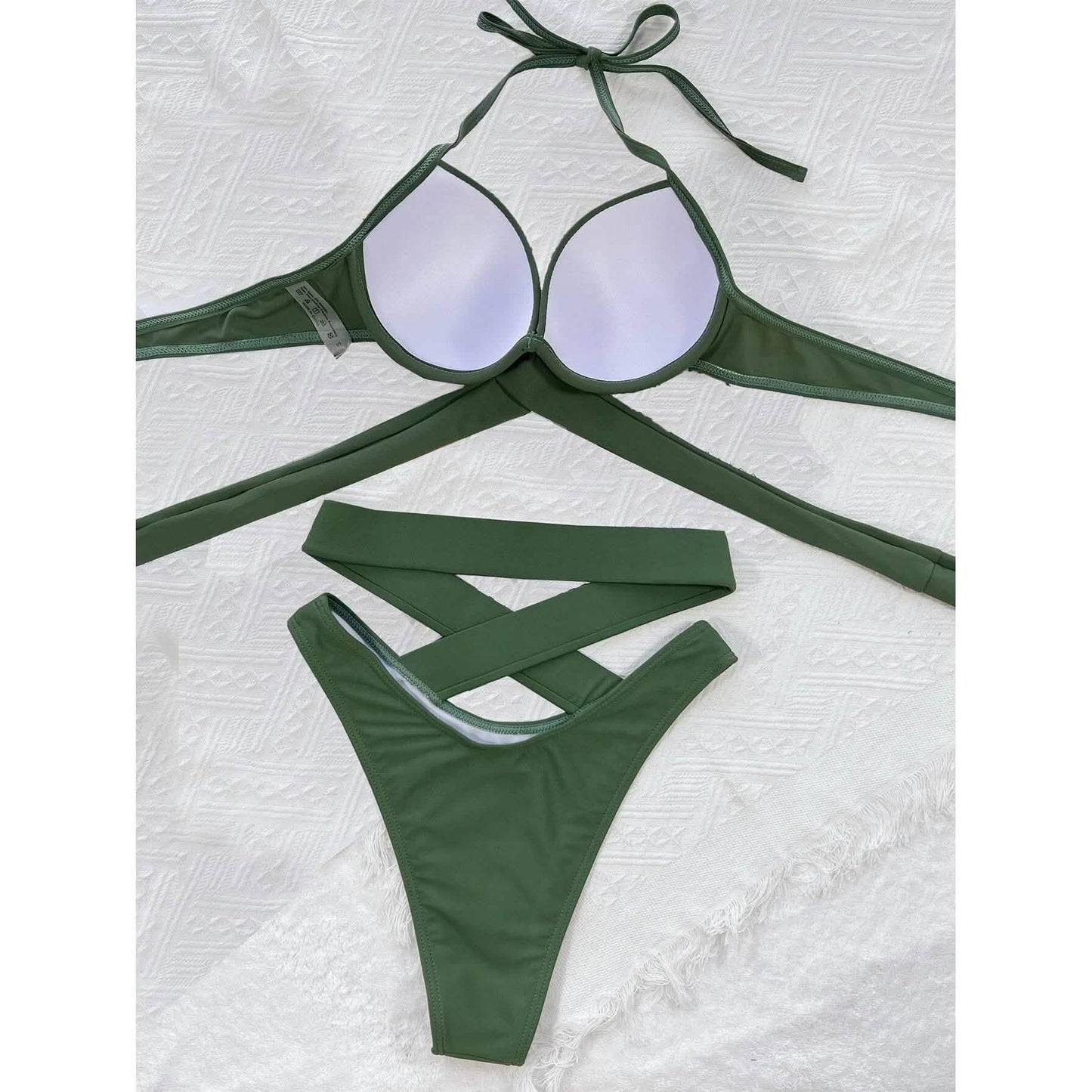Criss Cross Wrap Push Up Bikini Swimsuit DailySale