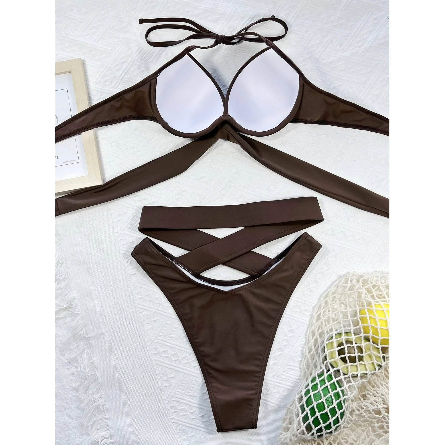 Criss Cross Wrap Push Up Bikini Swimsuit DailySale