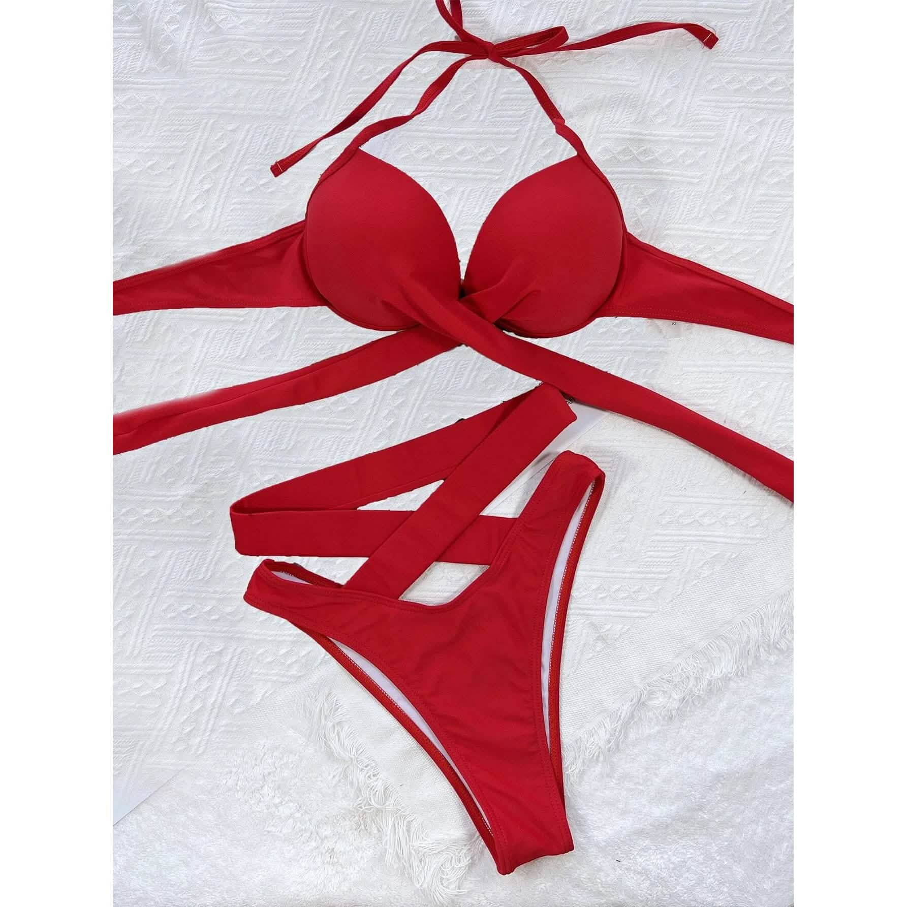 Criss Cross Wrap Push Up Bikini Swimsuit DailySale