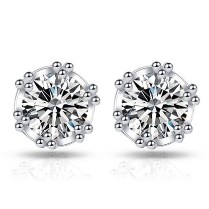 Crown Designed Stud Earring with Cubic Zirconia Stones DailySale